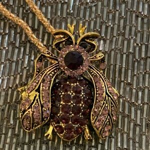 Rhinestone  Dark Red Fly pendant/brooch.
